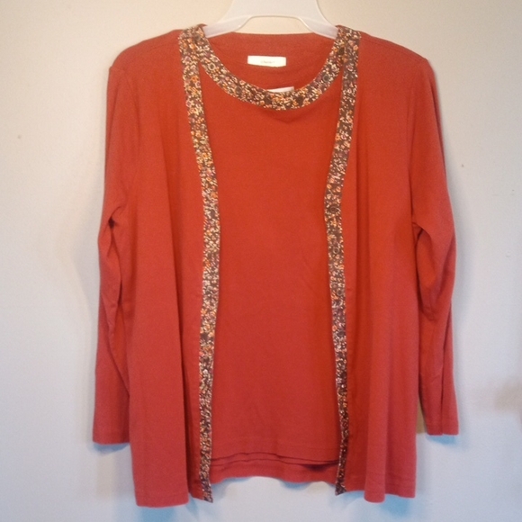CJ Banks Tops - CJ Banks Women's Rust Colored Tank & Cardigan Set Size Xl